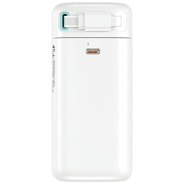 USAMS Powerbank със сгъваем Lightning кабел Retractable 18000 mAh Fast Charge XMF Series, черен