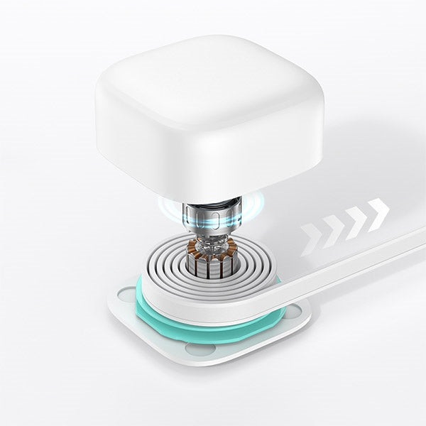 Зарядно USAMS с убираем кабел Lightning Retractable PD+QC 35W GaN Fast Charging, бяло, XMF Series