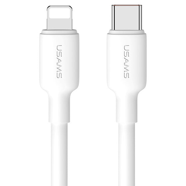 Зарядно USAMS Fast Charging YX Series с кабел Lightning, бяло