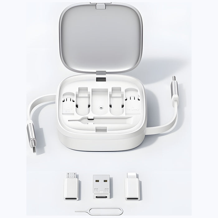 USAMS кабел разтегляем 3в1 Micro USB/USB-C/Lightning 60W, лилав — 1 бр.