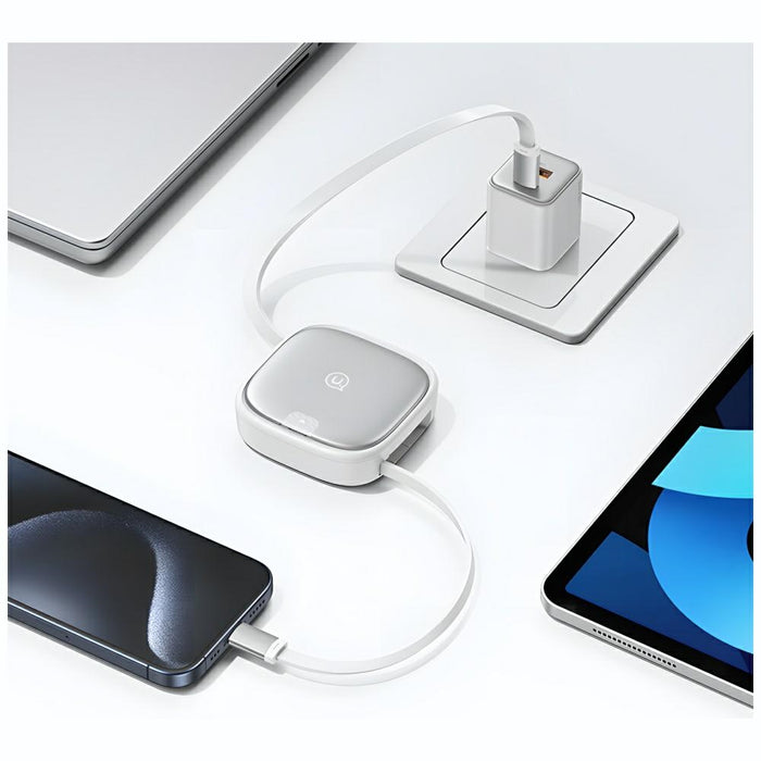 USAMS кабел разтегляем 3в1 Micro USB/USB-C/Lightning 60W, лилав — 1 бр.