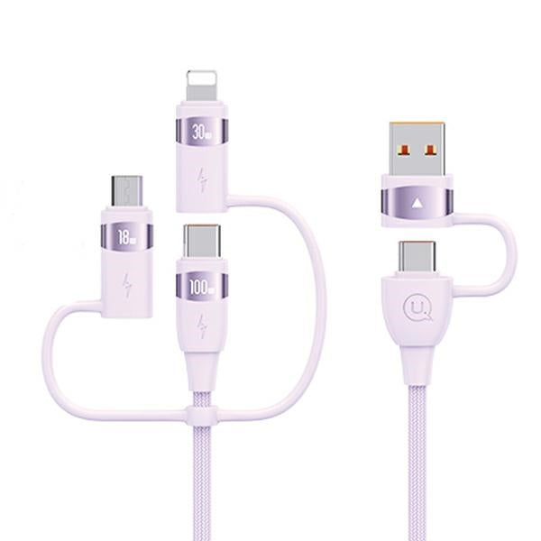 Кабел USAMS U85 6в1 2m PD Fast Charge, лилав