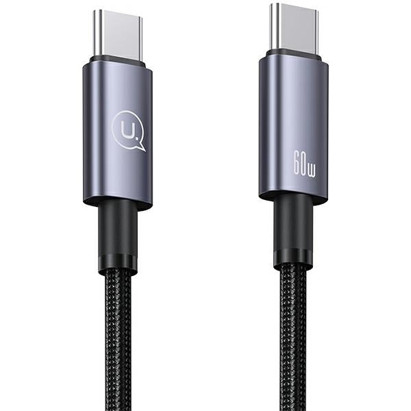 Кабел USAMS USB-C към USB-C 60W 1,2mFastм, стален/потускал SJ661USB01 (US-SJ661)