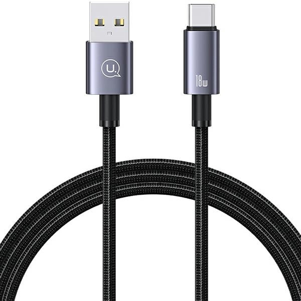USAMS кабел USB на USB-C 3A 1,2mFast за зареждане, стален/патиниран SJ663USB01 (US-SJ663)