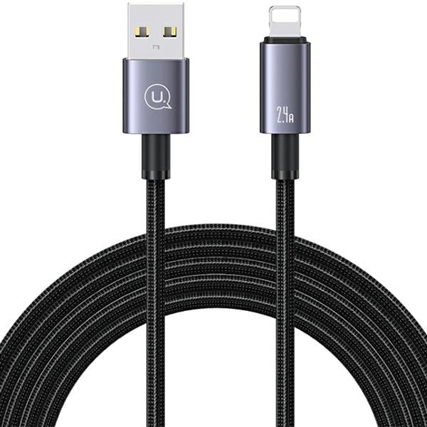 USAMS кабел на Lightning 2,4A 1м, Charging, тъмносребърен