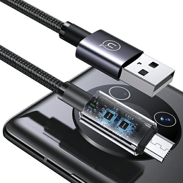Кабел USAMS към Micro-USB 2A 1 м, стоманен, матиран