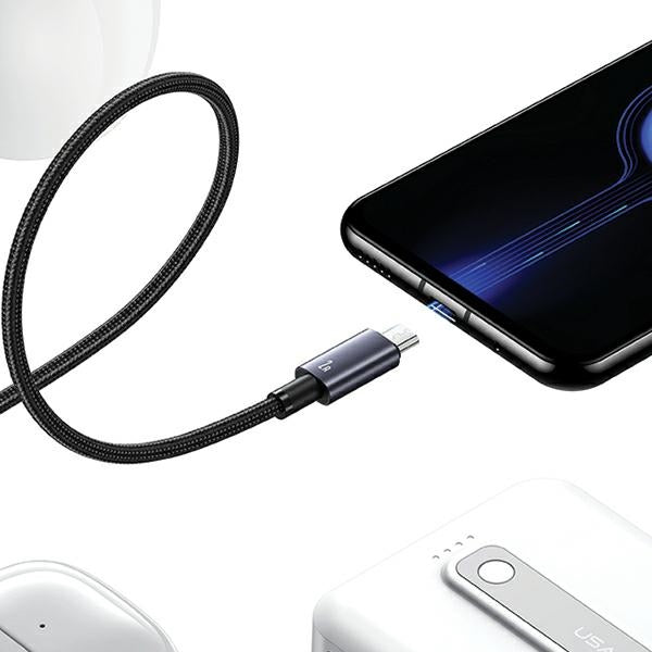 Кабел USAMS към Micro-USB 2A 1 м, стоманен, матиран