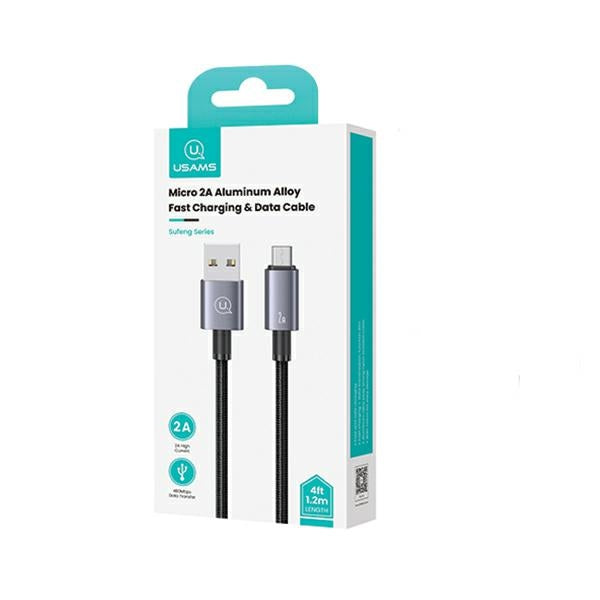 Кабел USAMS към Micro-USB 2A 1 м, стоманен, матиран