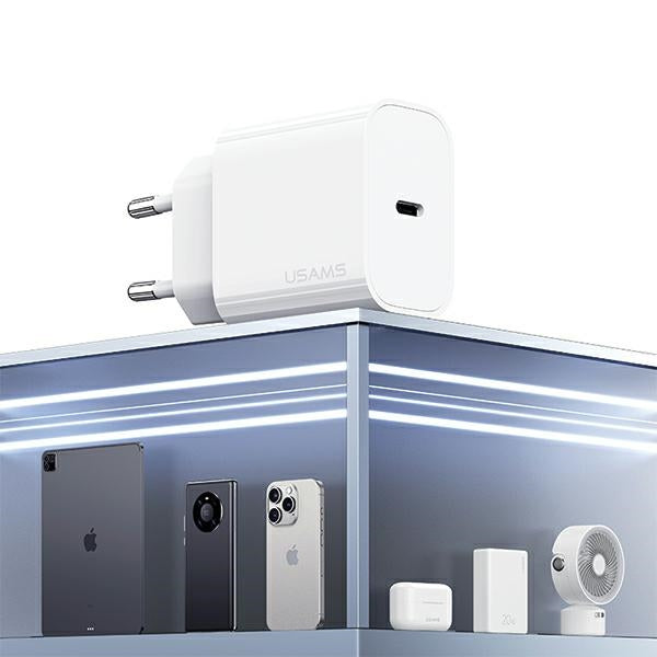 Зарядно USAMS T65 PD Fast Charging, бяло