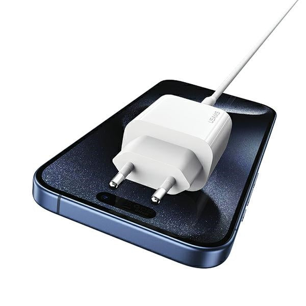 Зарядно USAMS T65 PD Fast Charging, бяло