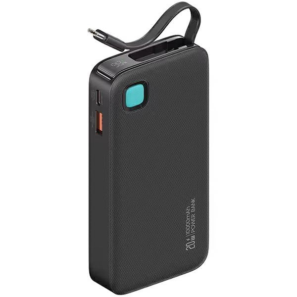 Powerbank USAMS M2 Retractable со вътрешен кабел 10000 mAh, PD 20W Fast Charge XY Series, черен