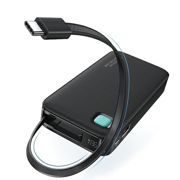 Powerbank USAMS M2 Retractable со вътрешен кабел 10000 mAh, PD 20W Fast Charge XY Series, черен