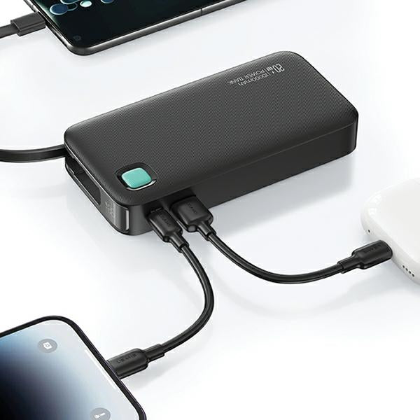 Powerbank USAMS M2 Retractable со вътрешен кабел 10000 mAh, PD 20W Fast Charge XY Series, черен