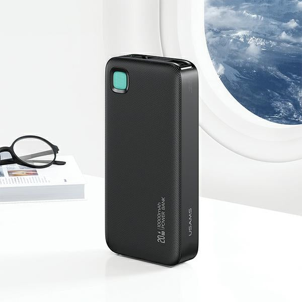 USAMS Powerbank XY Series със сгъваем кабел 10000 mAh PD 20W Fast Charge, лилав