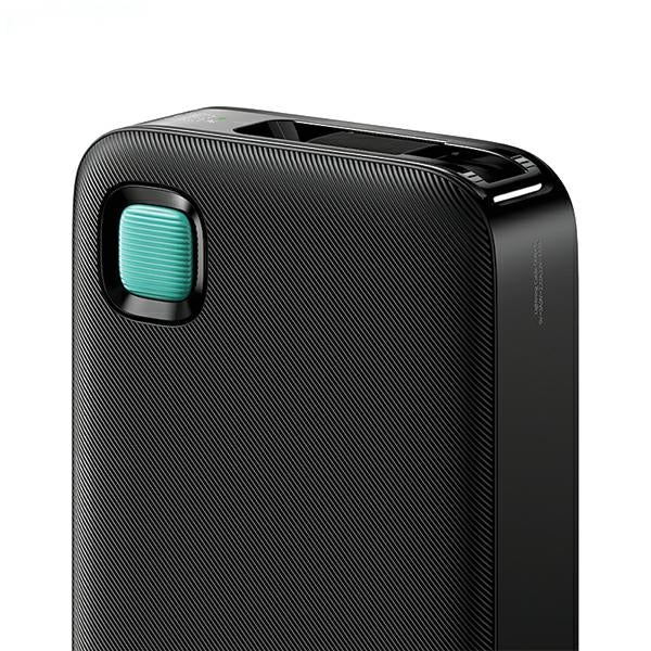 USAMS Powerbank XY Series със свиваем кабел Lightning 10000 mAh, PD 20W Fast Charge, черен