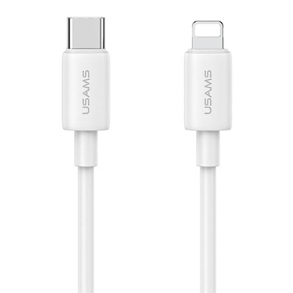 Зарядно USAMS T65 Fast Charging 30W с кабел Lightning, Yi Series, бяло