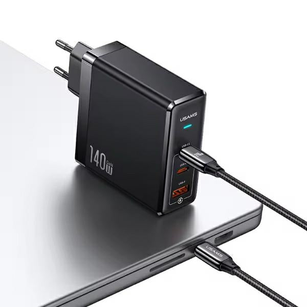 Зарядно USAMS PD Fast Charging UM Series с кабел U82, черно