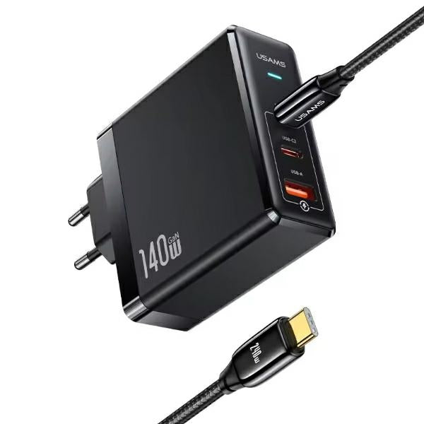 Зарядно USAMS PD Fast Charging UM Series с кабел U82, черно