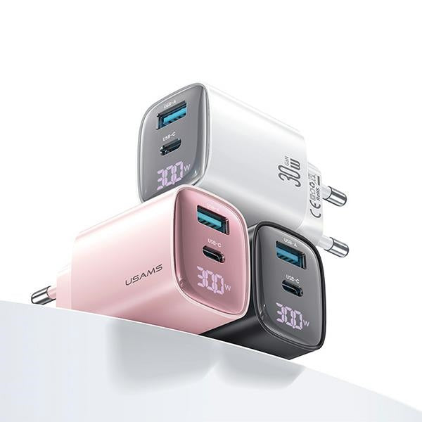 Зарядно USAMS 30W GaN USB-C Fast Charging XC Series, черно