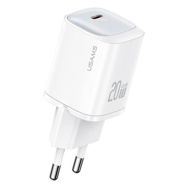 Зарядно USAMS 20W GaN USB-C Fast Charging HC Series, бяло