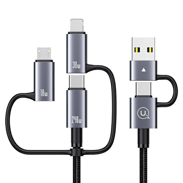 USAMS Sufeng кабел 6в1 Fast Charging 2м с дигитален дисплей, алуминиева сплав