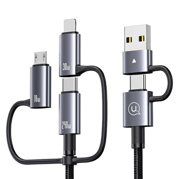 USAMS Sufeng кабел 6в1 Fast Charging 2м с дигитален дисплей, алуминиева сплав