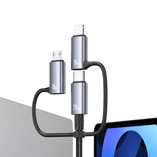 USAMS Sufeng кабел 6в1 Fast Charging 2м с дигитален дисплей, алуминиева сплав