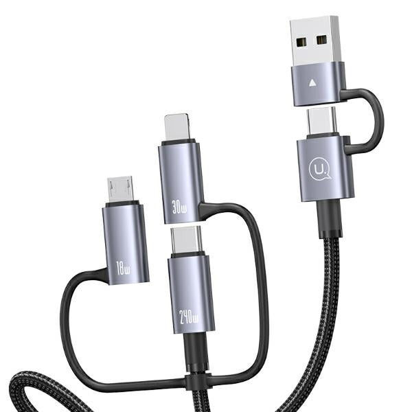 USAMS Sufeng кабел 6в1 Fast Charging 2м с дигитален дисплей, алуминиева сплав