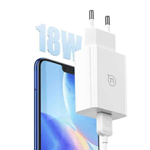 Зарядно USAMS 18W + кабел Fast Charging, бял