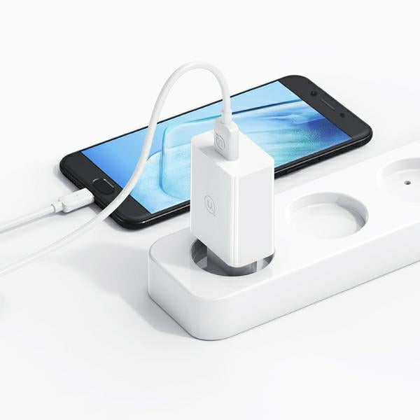Зарядно USAMS 18W + кабел Fast Charging, бял