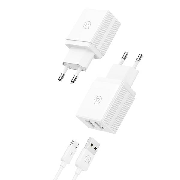 Зарядно USAMS Fast Charging серия HC с кабел, бял