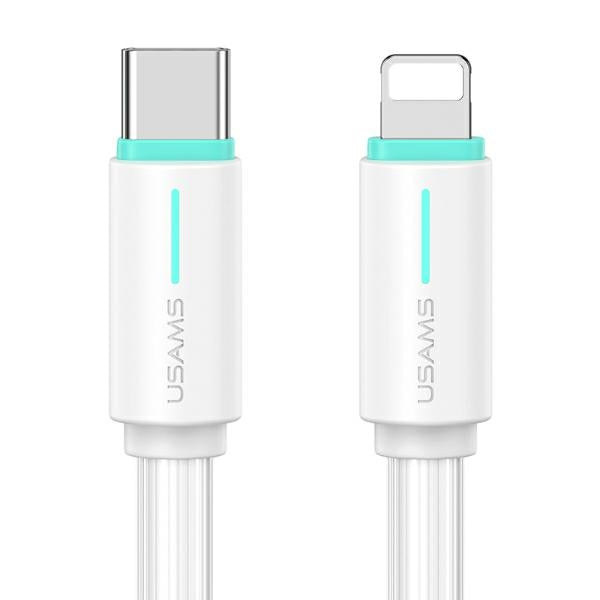 Кабел USAMS USB-A/Lightning 1м YU Series, бял