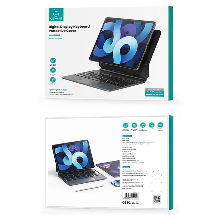 Калъф USAMS Miaoke Series с клавиатура за iPad Pro 12,9" (2018-2022), черен