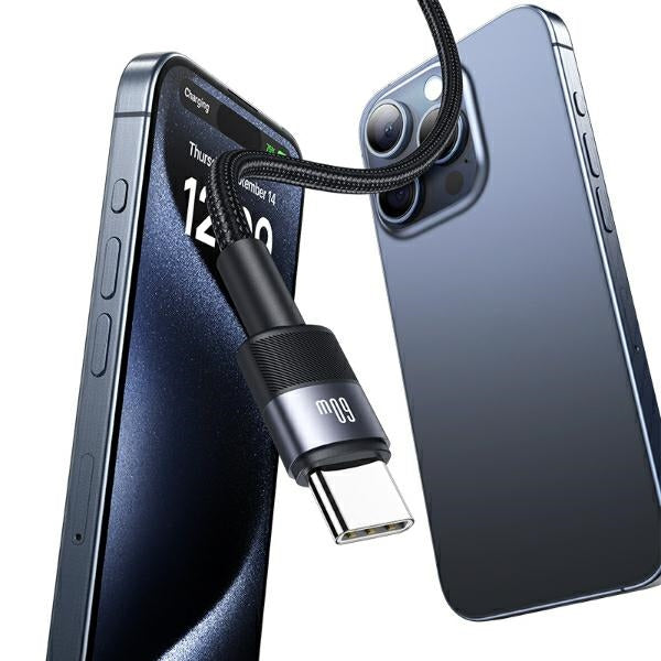 USAMS кабел USB-C към USB-C 60W 1,2m Fast Charging, сребрист