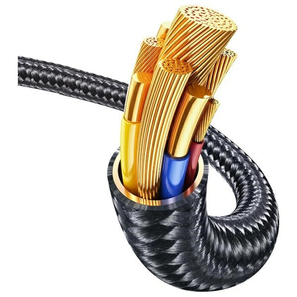 USAMS Кабел M3 към M4 1,2 м Zinc Alloy Fast Charging Data Cable Meteor Series, сребрист
