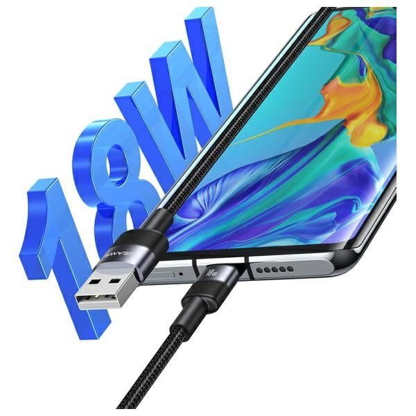 Кабел USAMS SY Series USB-C към USB-C 3A 1,2m Aluminum Alloy