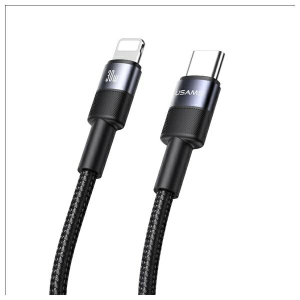 Кабел USAMS SY Series с Lightning, 30W, 1.2m, алуминиева сплав