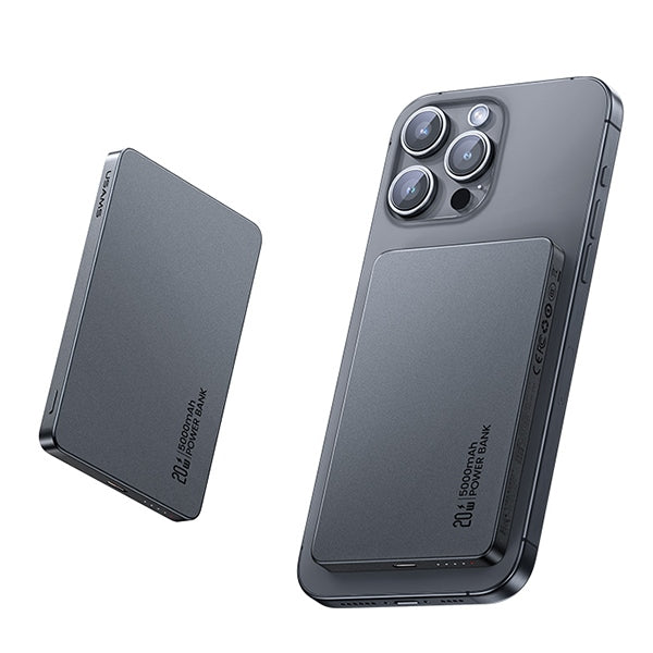 USAMS Powerbank индукционен 20W PD Fast Charge CY Series титанов (5000mAh, 5KCD23102, US-CD231)