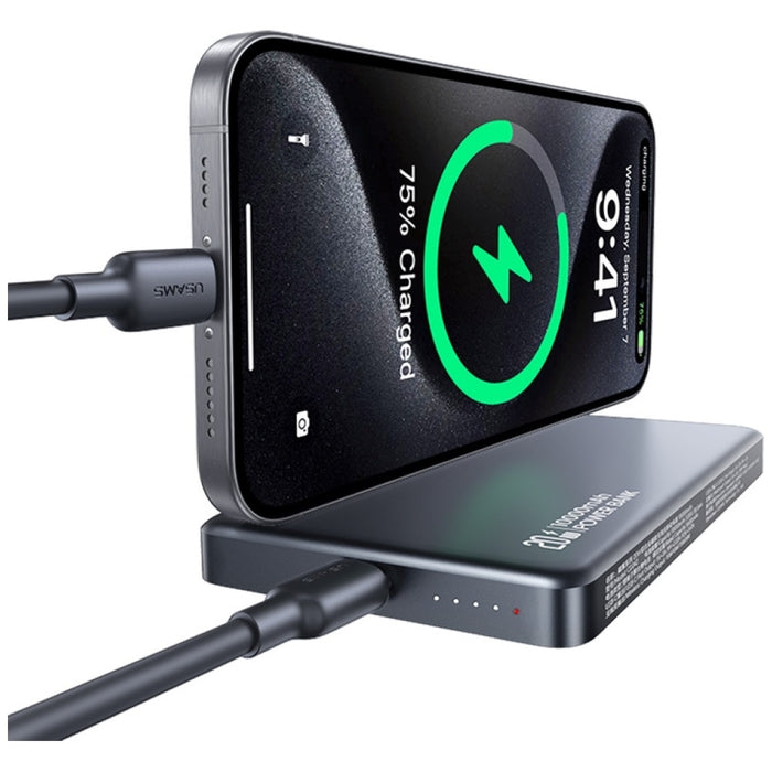 Powerbank USAMS CY Series 20W Magnetic Wireless, титаниев