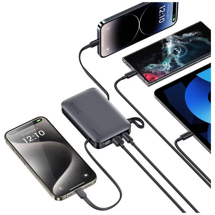 Powerbank USAMS XR Series 20W + кабел Lightning, черен