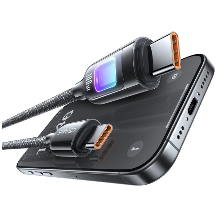Кабел USAMS TC Series за USB-C, 1.2 м, тъмно покритие