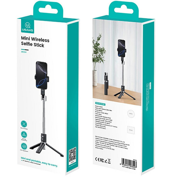 Selfie stick USAMS ZB324 Mini Wireless, черен