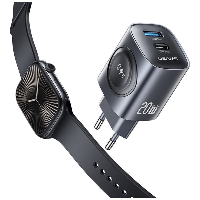 Зарядно USAMS T67 20W за iWatch, матово