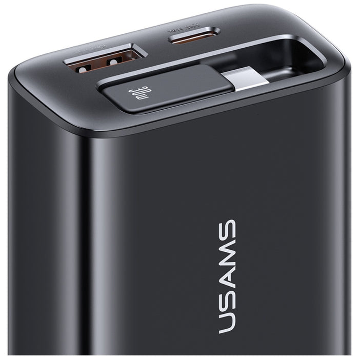 Зарядно USAMS Xiang Series 30W + кабел, черно