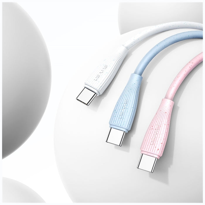 Кабел USAMS Green Series 18W 3A за USB-C 1м, розов