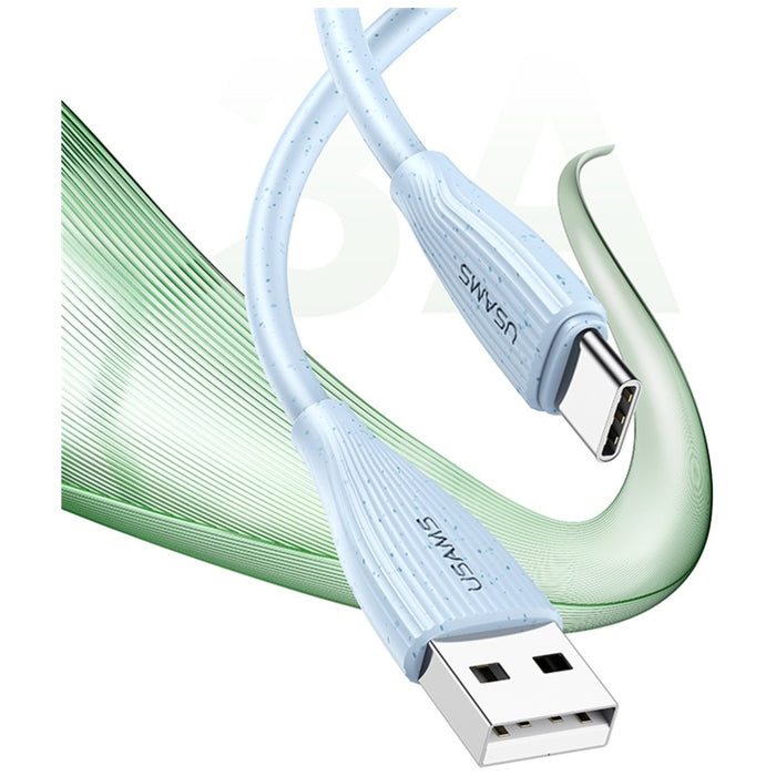 Кабел USAMS Green Series 18W 3A за USB-C 1м, розов