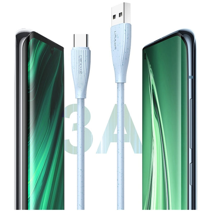 Кабел USAMS Green Series 18W 3A за USB-C 1м, розов