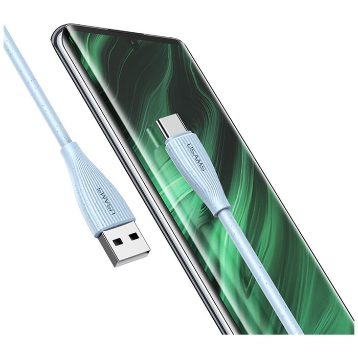 Кабел USAMS Green Series 18W 3A за USB-C 1м, розов