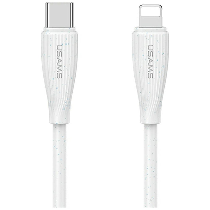 Кабел USAMS Green Series 30W USB-C към Lightning 1м, бял