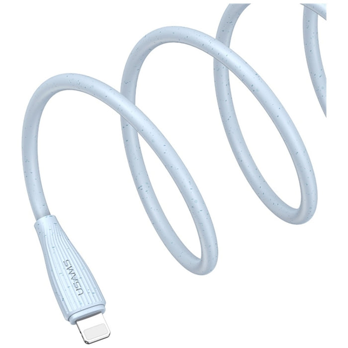 Кабел USAMS Green Series 30W USB-C към Lightning 1м, бял